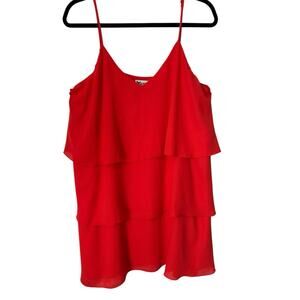 Show Me Your Mumu Suarez Ruffle Dress Size L Orange Tiered Sleeveless Mini Party